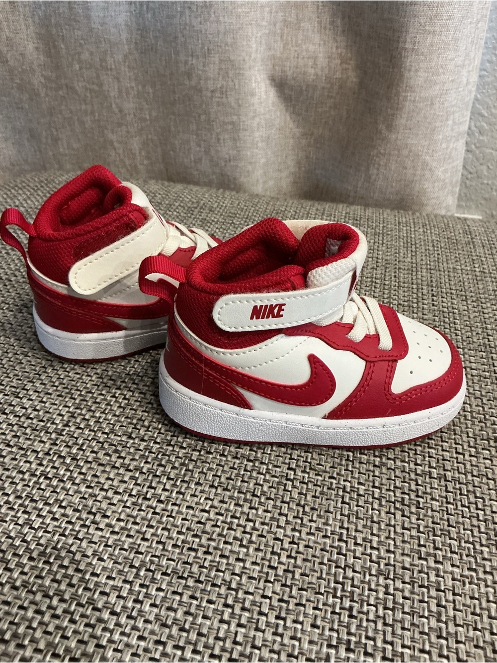 Nike Red and White Toddler High-Top Sneakers